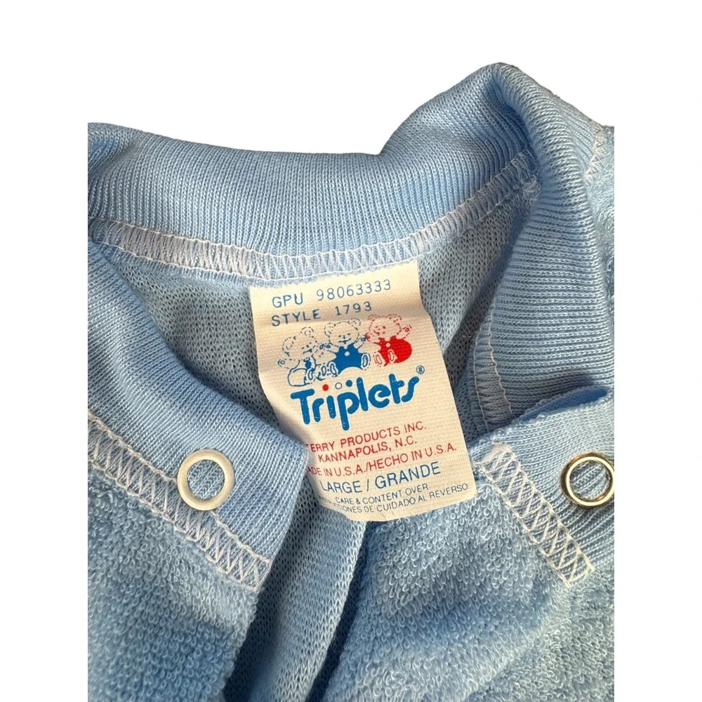 Vintage Baby Sleeper Pajamas Terry Cloth Retro Nursery‎ Decor Boy Bundle Romper